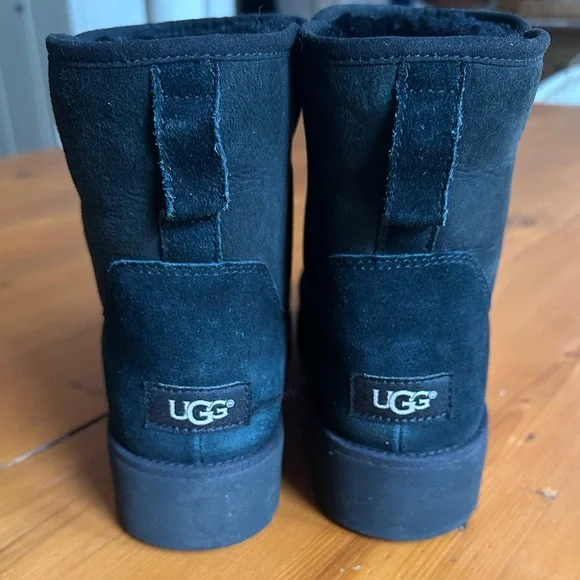 UGG Black Kristin Wedge Suede Boots - Picture 3 of 7